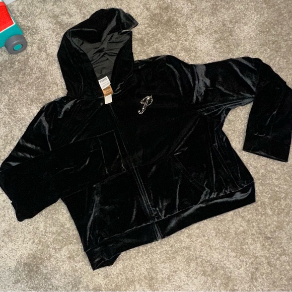 PINK Victoria's Secret Black Velvet Jacket - Picture 1 of 2